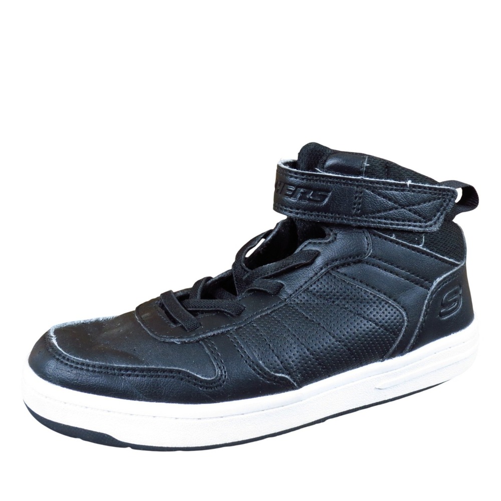 Skechers Smooth Street-Vorrez Boys Athletic High Top Sneakers Size 1 Black White